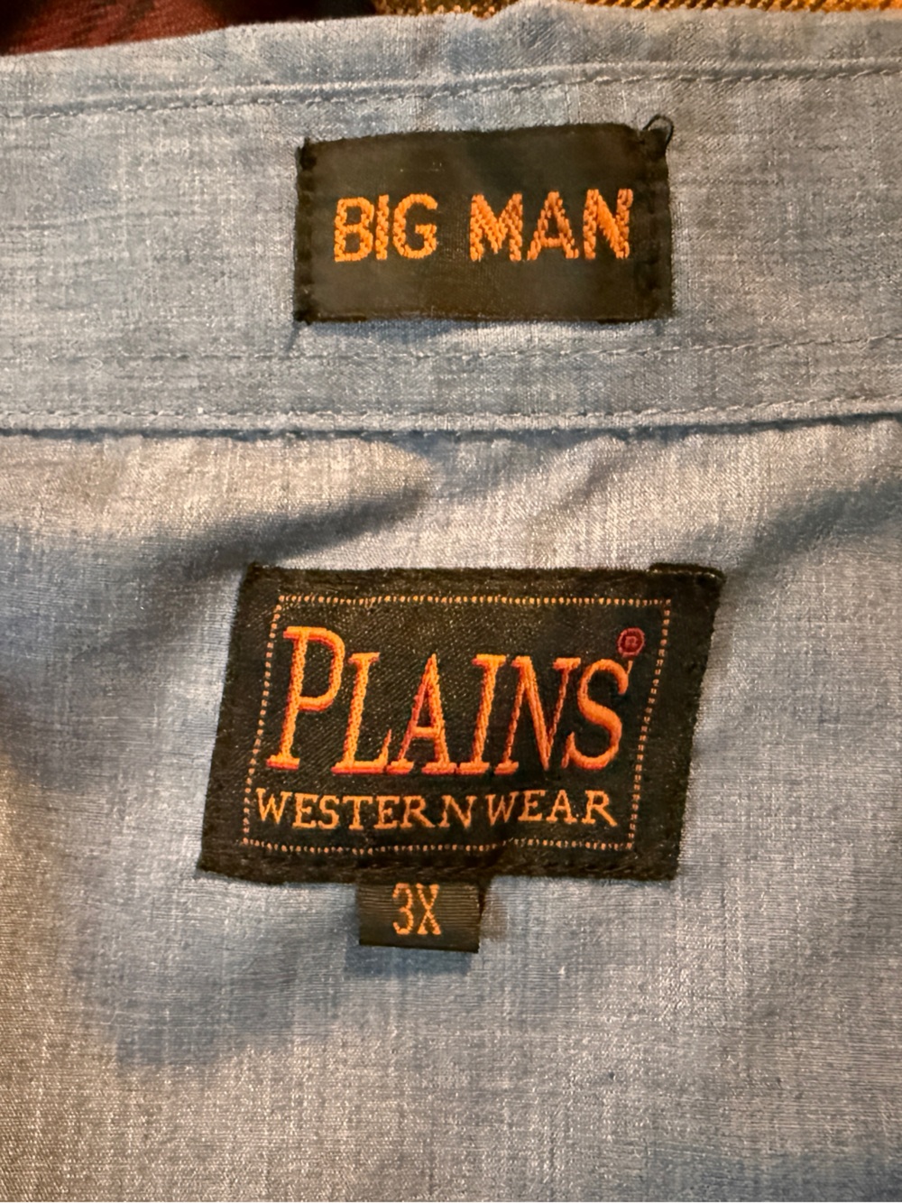 Plains Western Wear Big Man Light Blue Dress Shirt - 3X